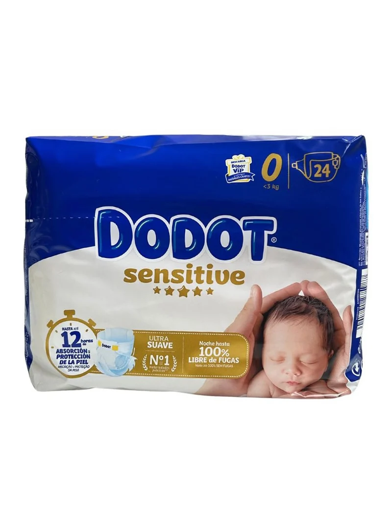 Paquete de 24 Pañales DODOT Sensitive para Recién Nacidos