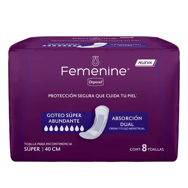 Línea Femenine® Depend® Súper Caja de 9 Paquetes