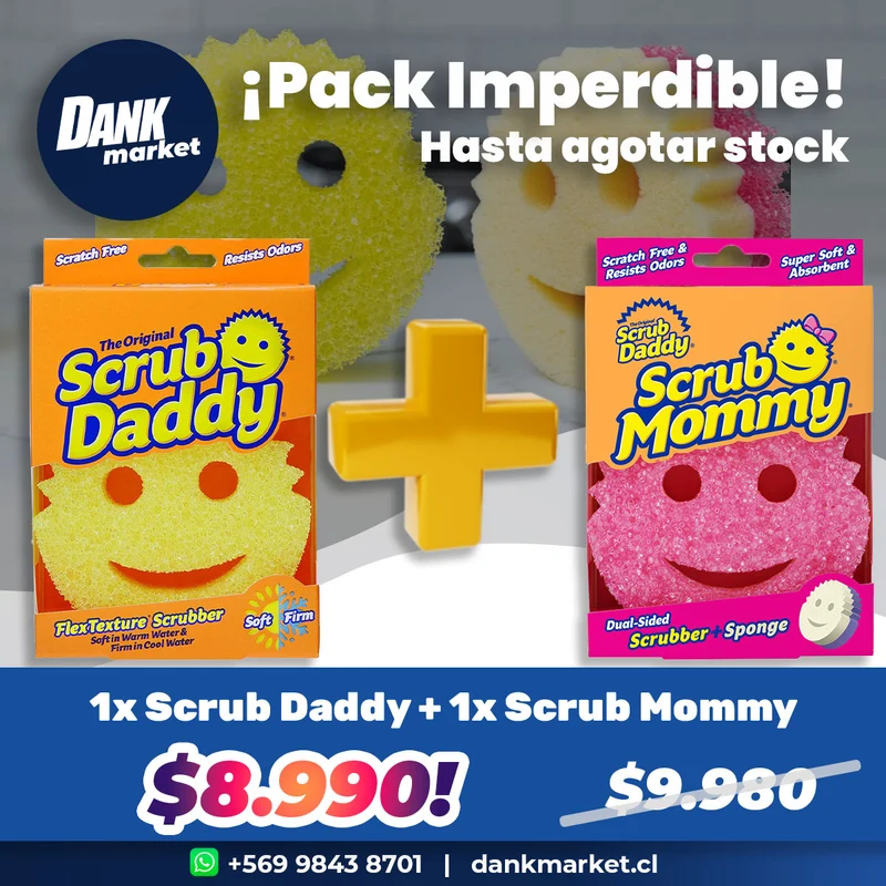 Pack Esponjas Scrub Daddy + Scrub Mommy (1 unidad de cada una)
