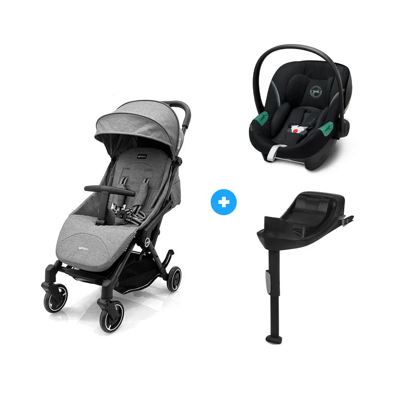 Travel System Urban Gris + Adaptadores + Aton S2 con Base