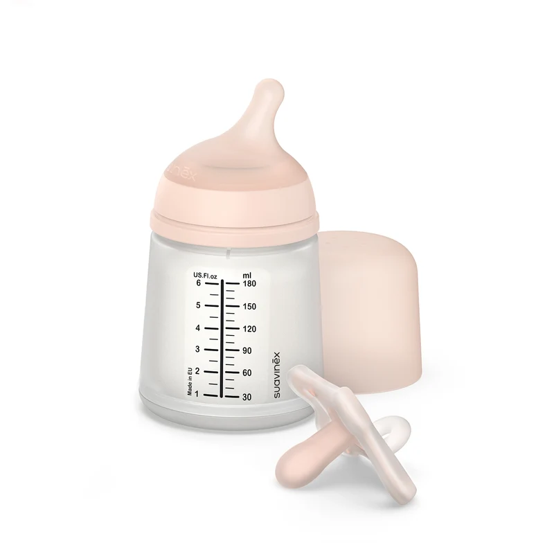 Pack Zero.Zero Mamadera 180ml Flujo Adaptable + Chupete Tetina Fisiologica SX Pro de Silicona -2/2 meses