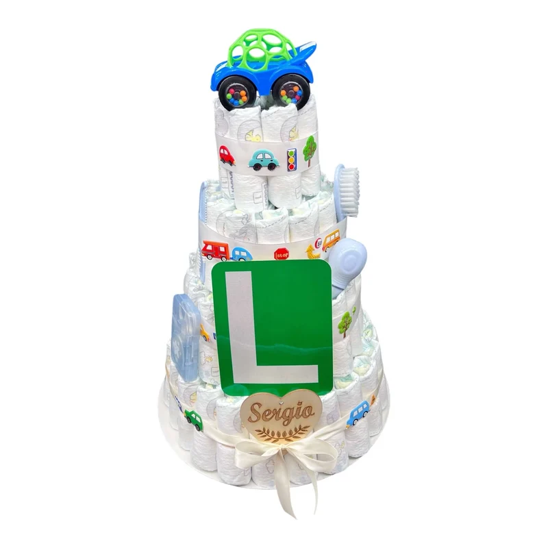 Tarta de pañales Papás en prácticas