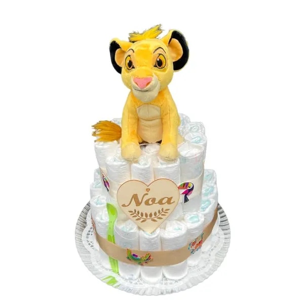 Tarta de pañales Simba El Rey León