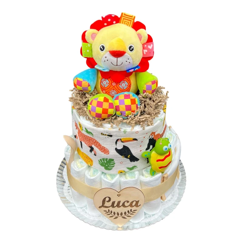 Tarta de pañales león Rey de la jungla