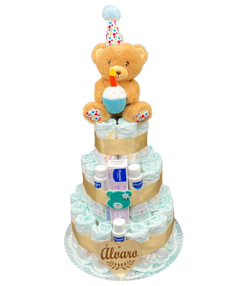 Tarta de pañales Mi primer cumpleaños