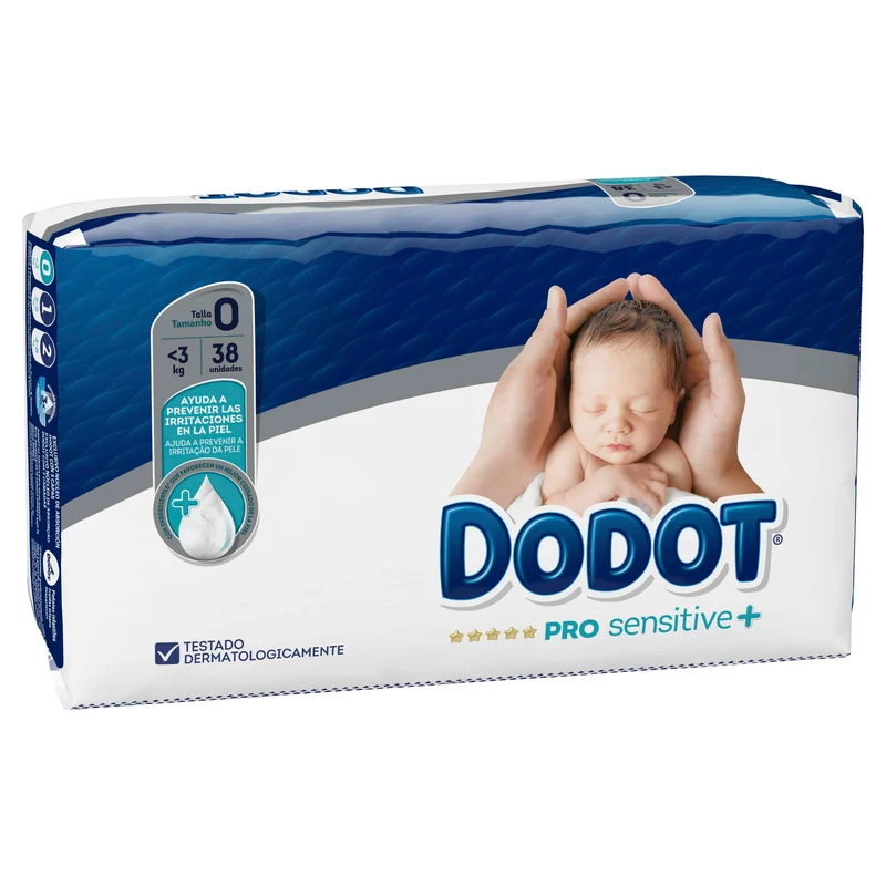 Pañales DODOT Pro Sensitive+ T0 3KG 38 uds