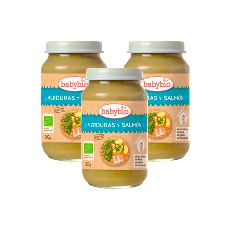 Pack 3 uds Tarrito Verduras y Salmón (a partir de 6 meses) babybio 200g