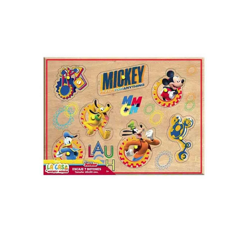 encaje 7 botones grande mickey