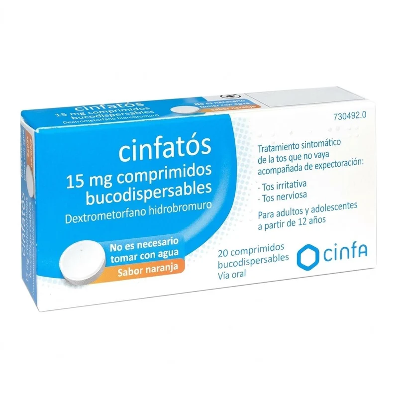 Cinfatos Antitusivo Flas 15 mg 20 Comprimidos Bucodispersables (PVC-PVDC/Al)
