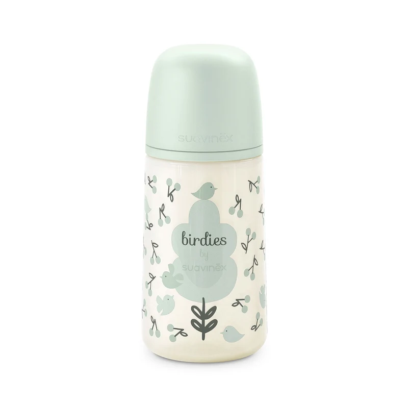 Mamadera Verde Birdies de 270ml con Tetina Fisiológica Sx Pro Flujo Medio +3 meses