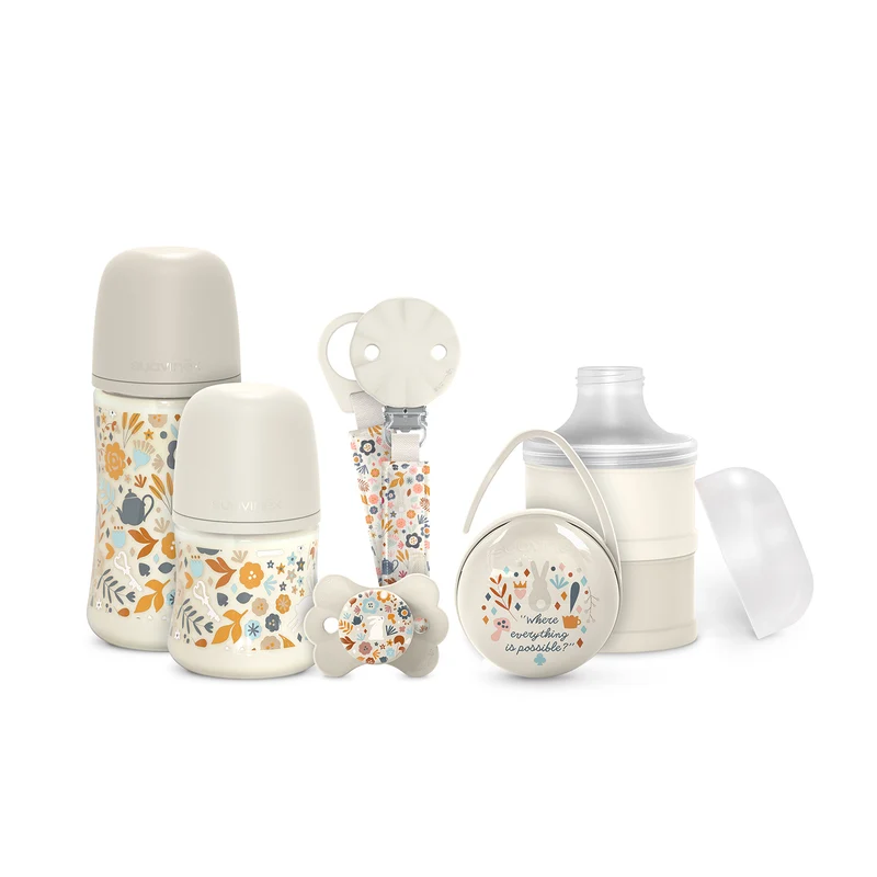 Set de Regalo Premium Para Recién Nacido Wonderland Beige (6 Pcs)