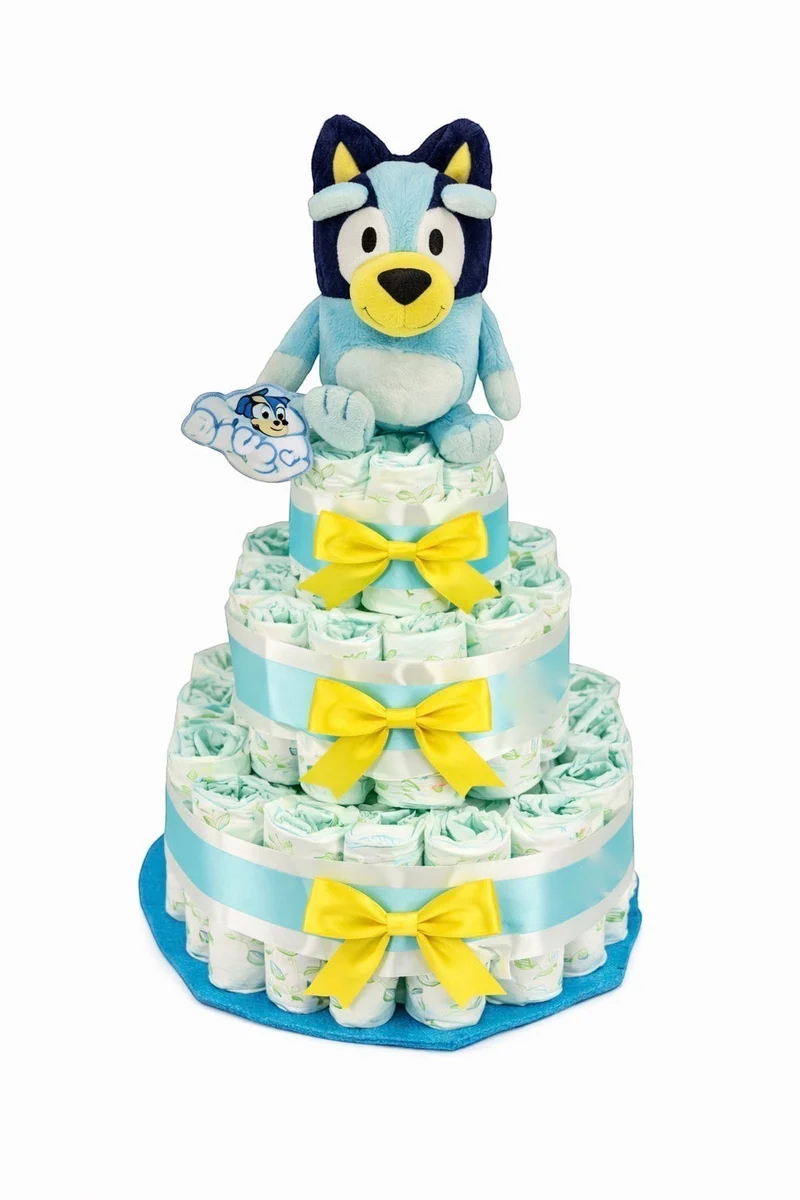Tarta de pañales Bluey