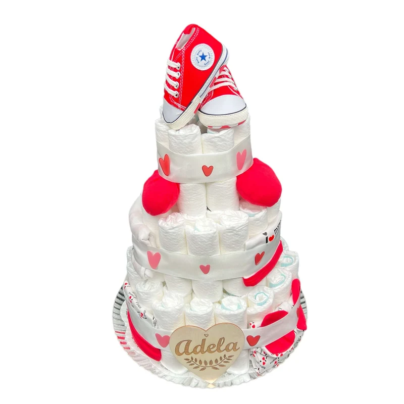Tarta de pañales Te quiero mamá y papá