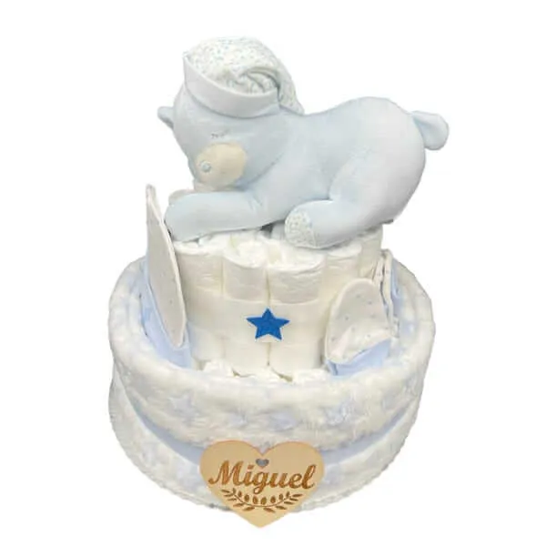 Tarta de pañales Osito dulces sueños
