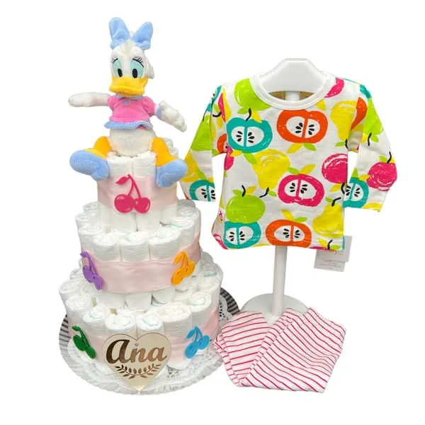 Tarta de pañales Daisy patita presumida