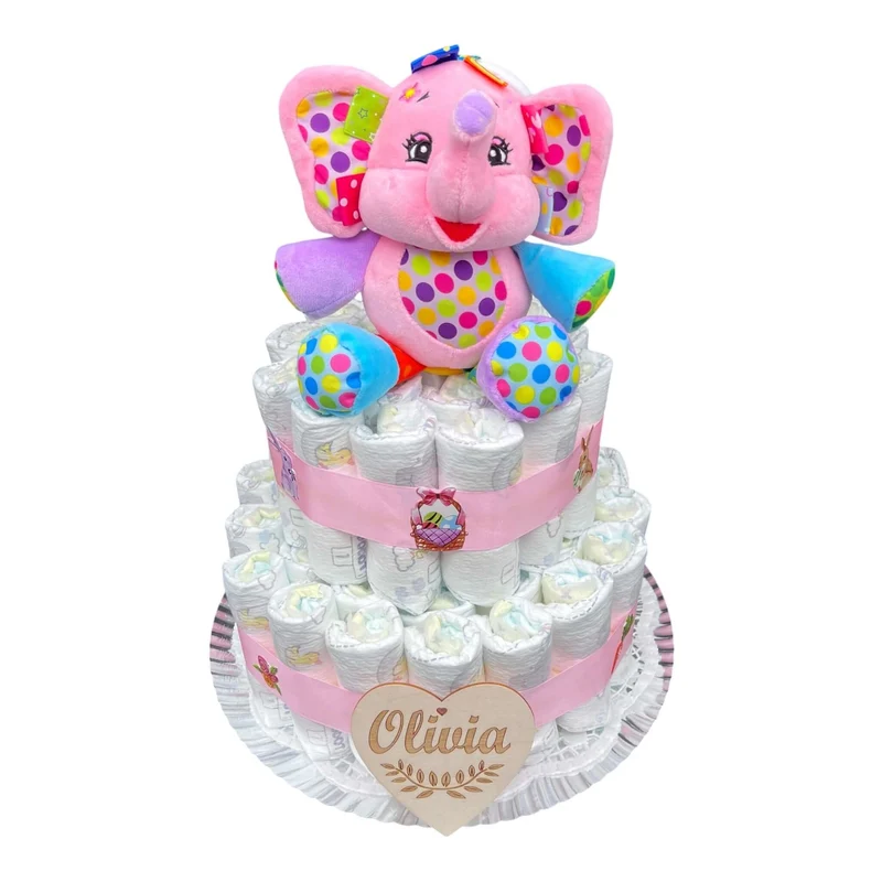 Tarta de pañales elefante dulce nana