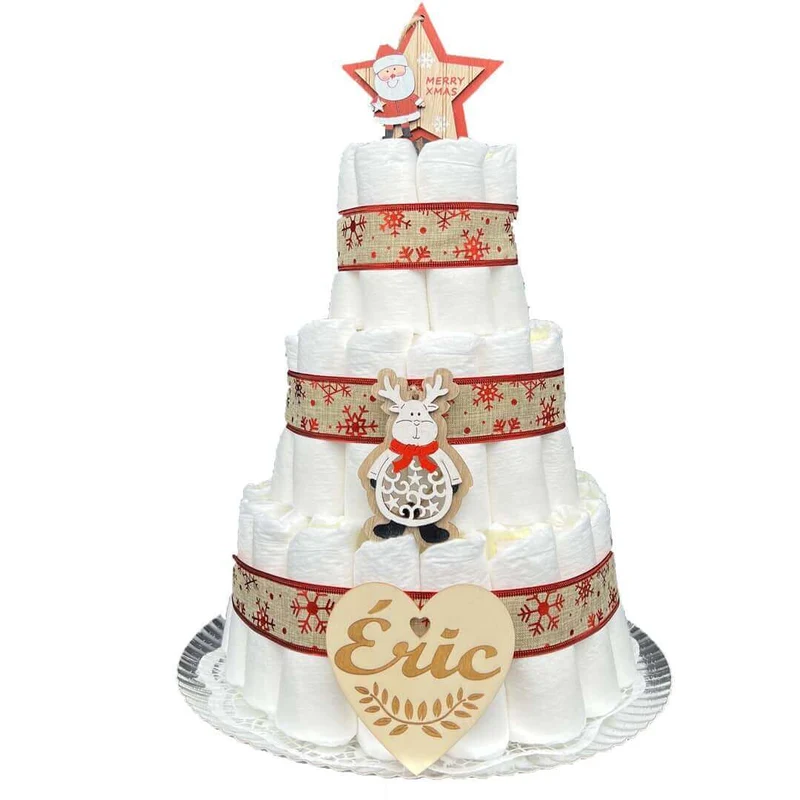 Tarta de pañales Feliz Navidad