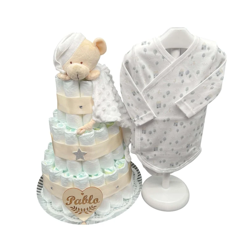 Tarta de pañales Osito blanco polar