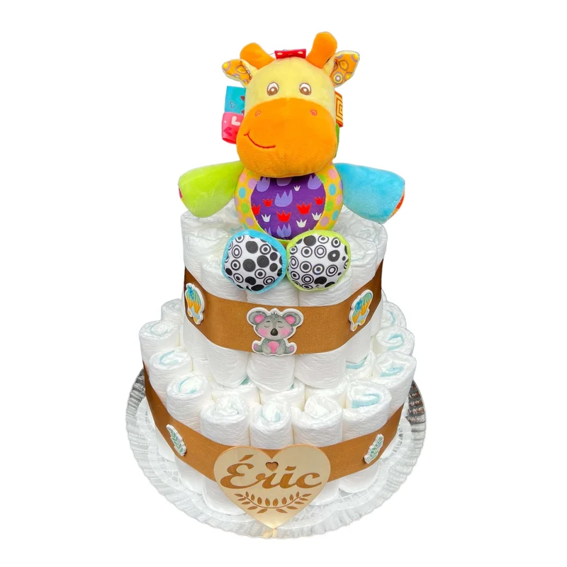 Tarta de pañales jirafa dulce nana