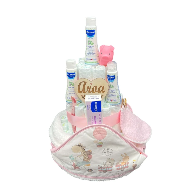 Tarta de pañales Mustela cuidados del bebé