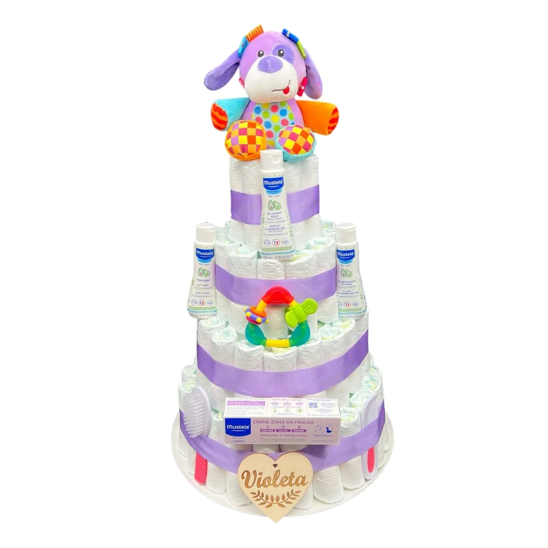 Tarta de pañales Mustela bebé feliz