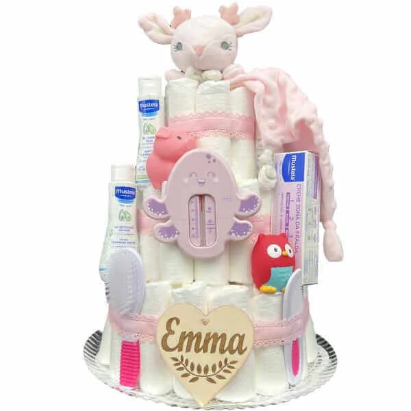Tarta de pañales Mustela con animalito