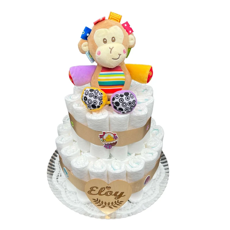 Tarta de pañales monito dulce nana