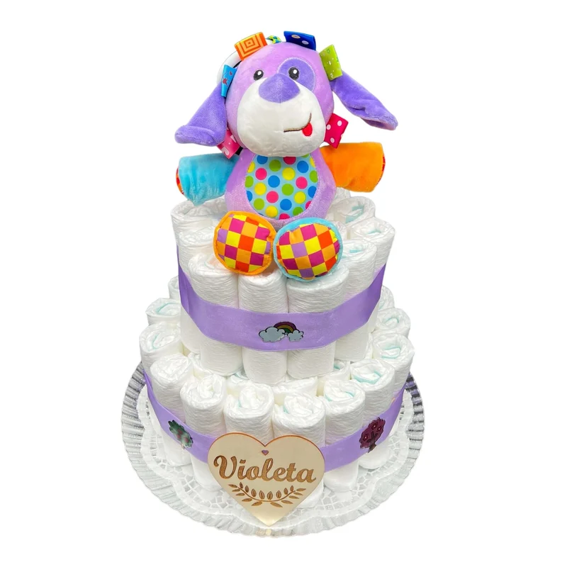 Tarta de pañales perrito dulce nana