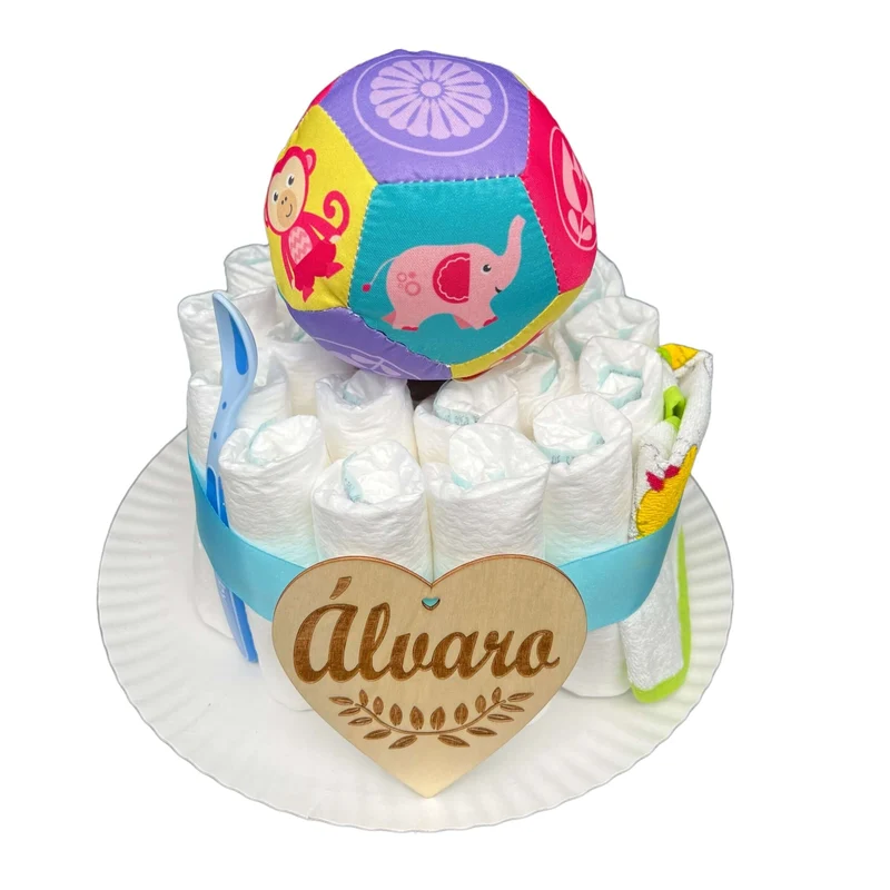 Mini Tarta de pañales arco iris