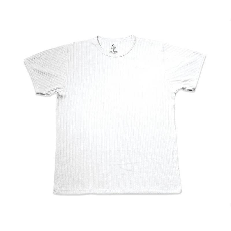 camiseta cuello redondo tela acanalada blanco marca mi puppa
