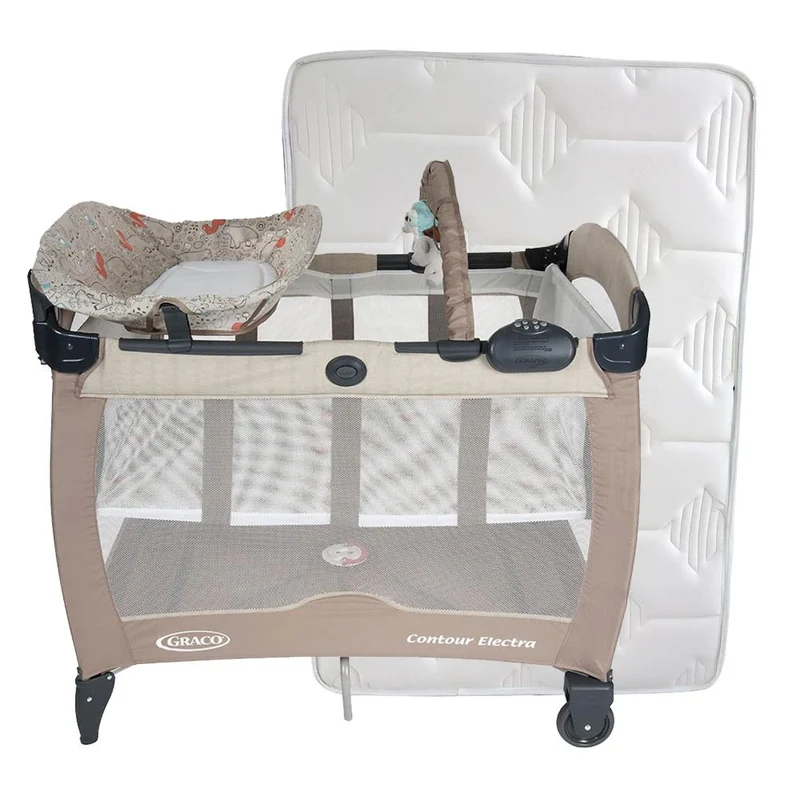 combo cuna corral pnp contour el woodland walk graco colchon con forro removible 100x70 cms