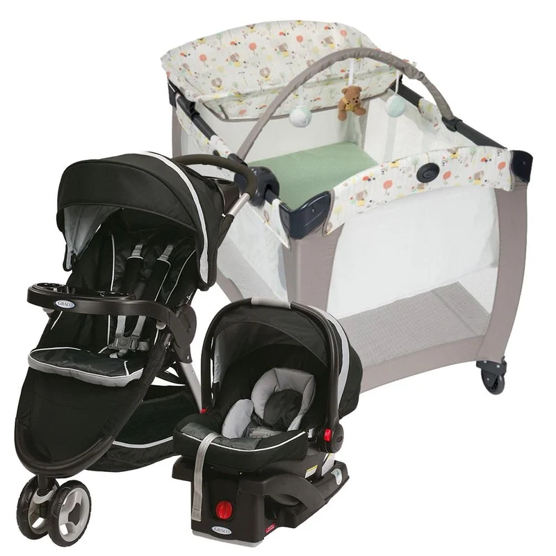combo cuna corral pnp contour el woodland walk graco travel system gotham graco