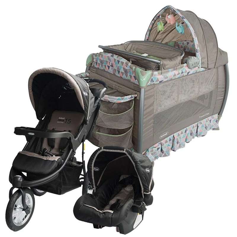combo cuna corral travel elite blue travel system jogger kiddo beige coche 4 en 1