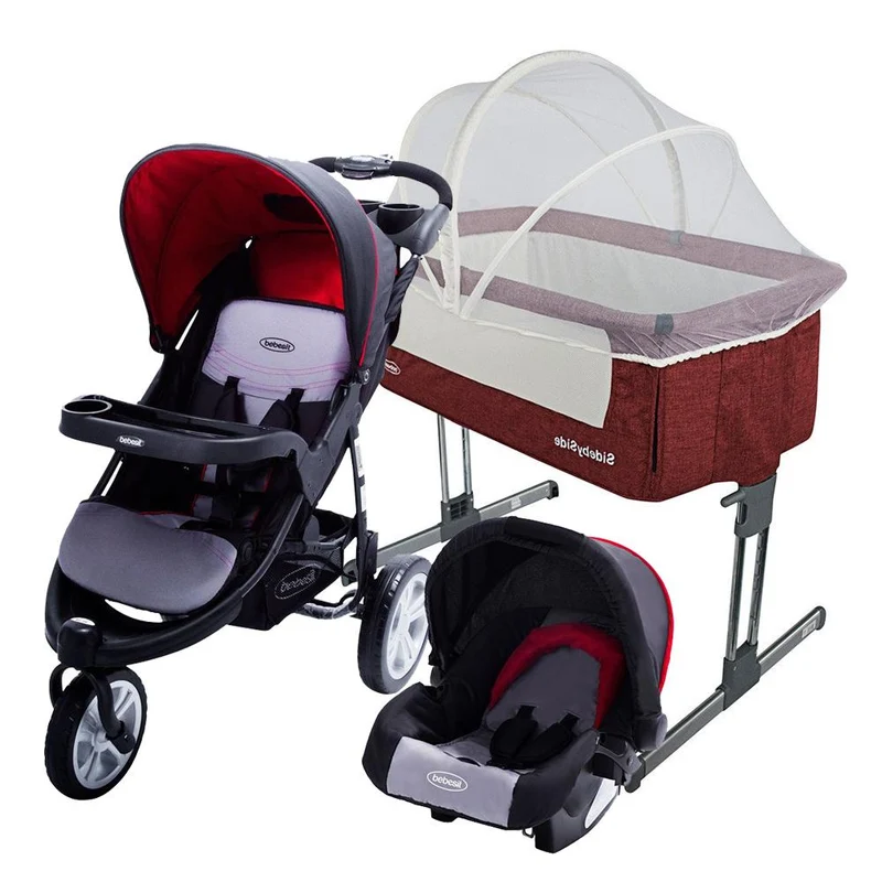 combo cuna side by side rojo travel system jogger fox rojo coche 4 en 1