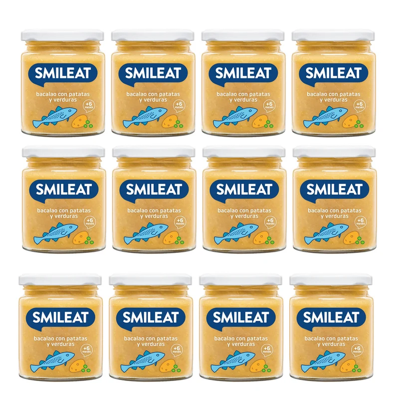 Pack 12x Tarrito BIO de verduras ecológicas con bacalao 230g