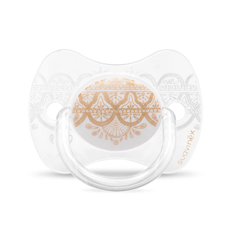 Chupete Premium Couture Gris con Tetina Fisiologica de Silicona 4/18 meses
