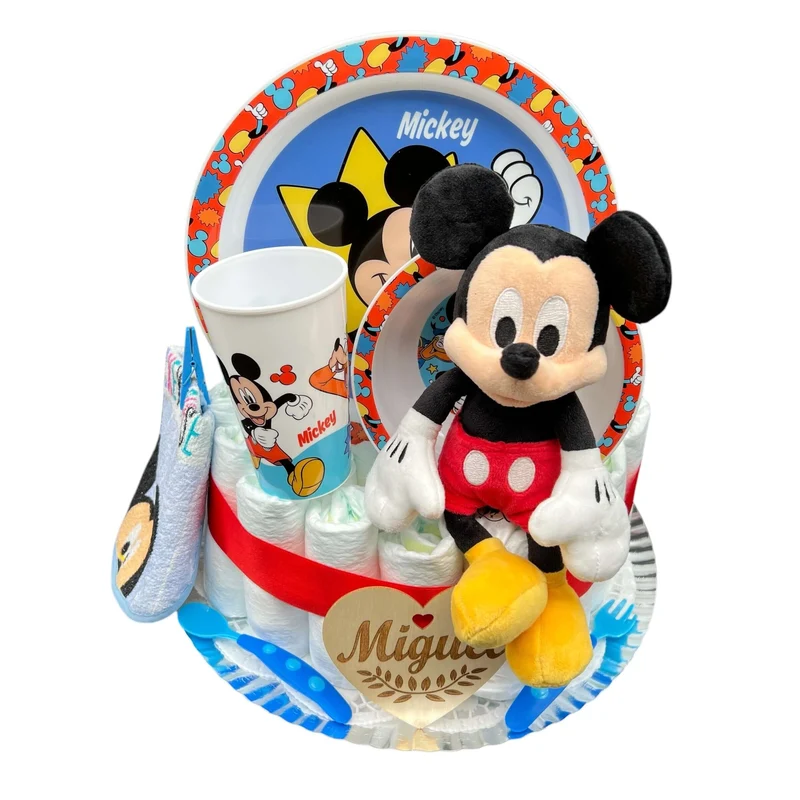 Tarta de pañales Mickey mouse glotón