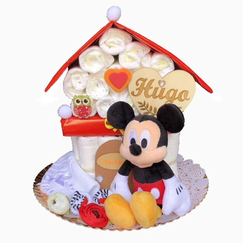 Tarta de pañales Casita Disney