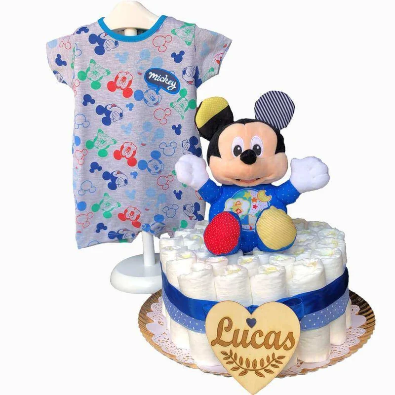 Tarta de pañales Mickey mouse