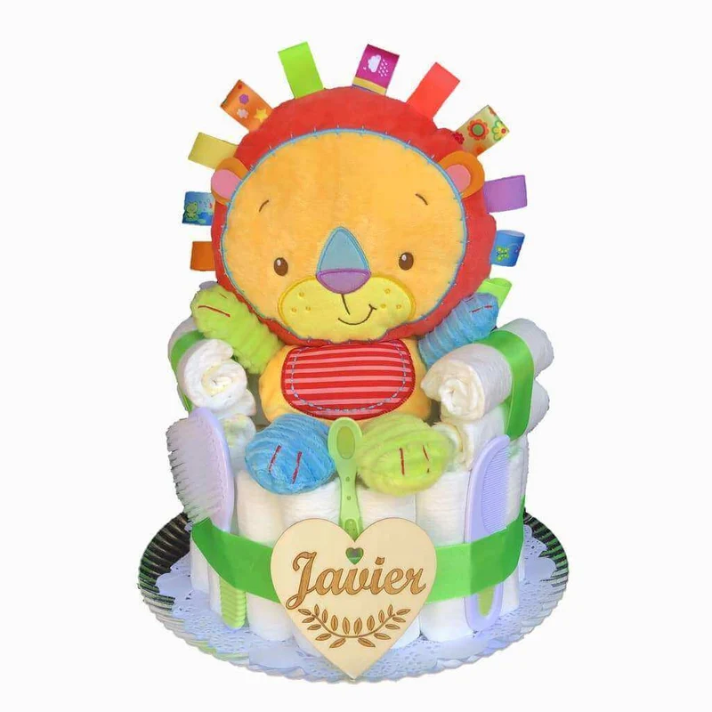 Tarta de pañales Animalitos de la selva
