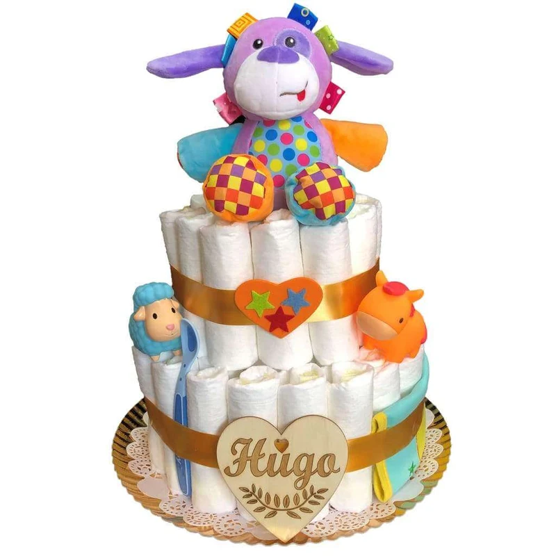 Tarta de pañales Animalitos musicales