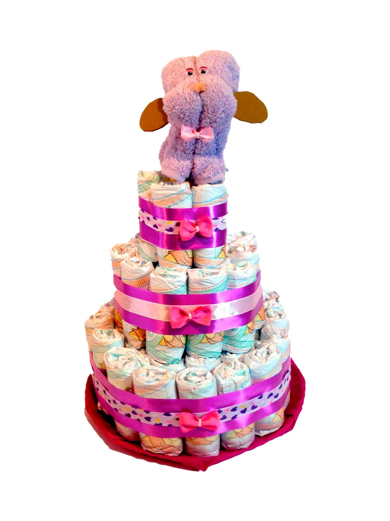 Tarta de pañales perrito toalla