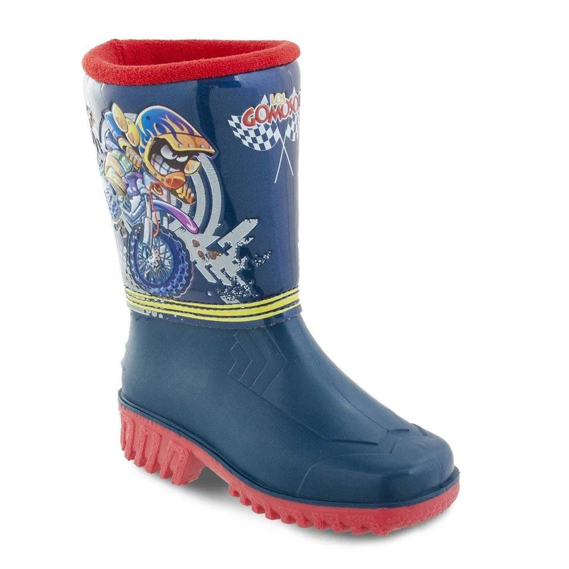 botas gomo beckan azul rojo talla 26