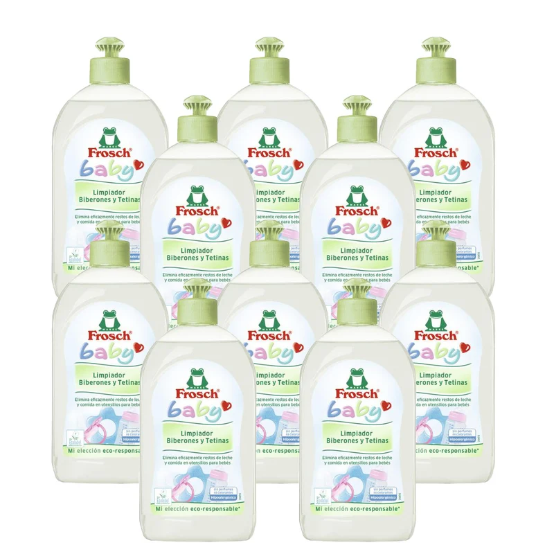 Pack 10x Baby limpia biberones y tetinas Frosch 500 ml
