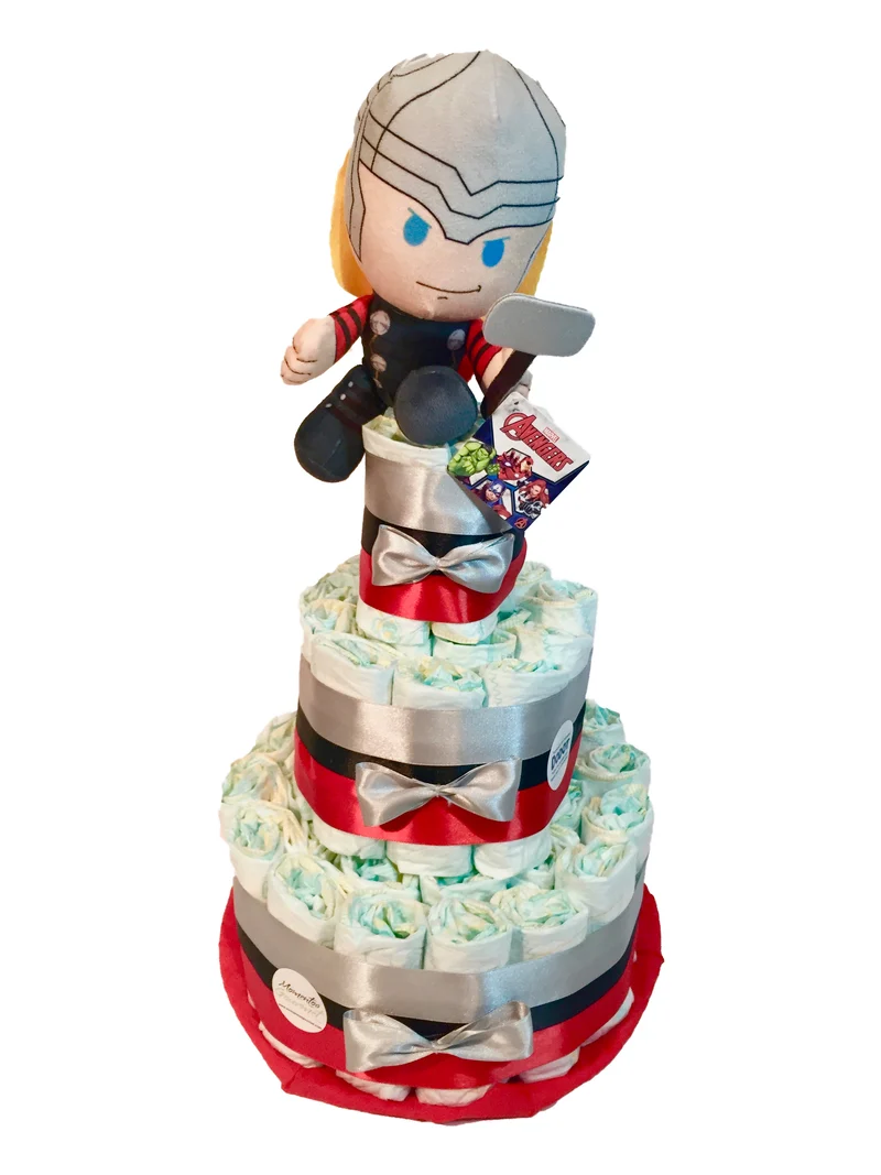 Tarta de pañales Avengers Thor
