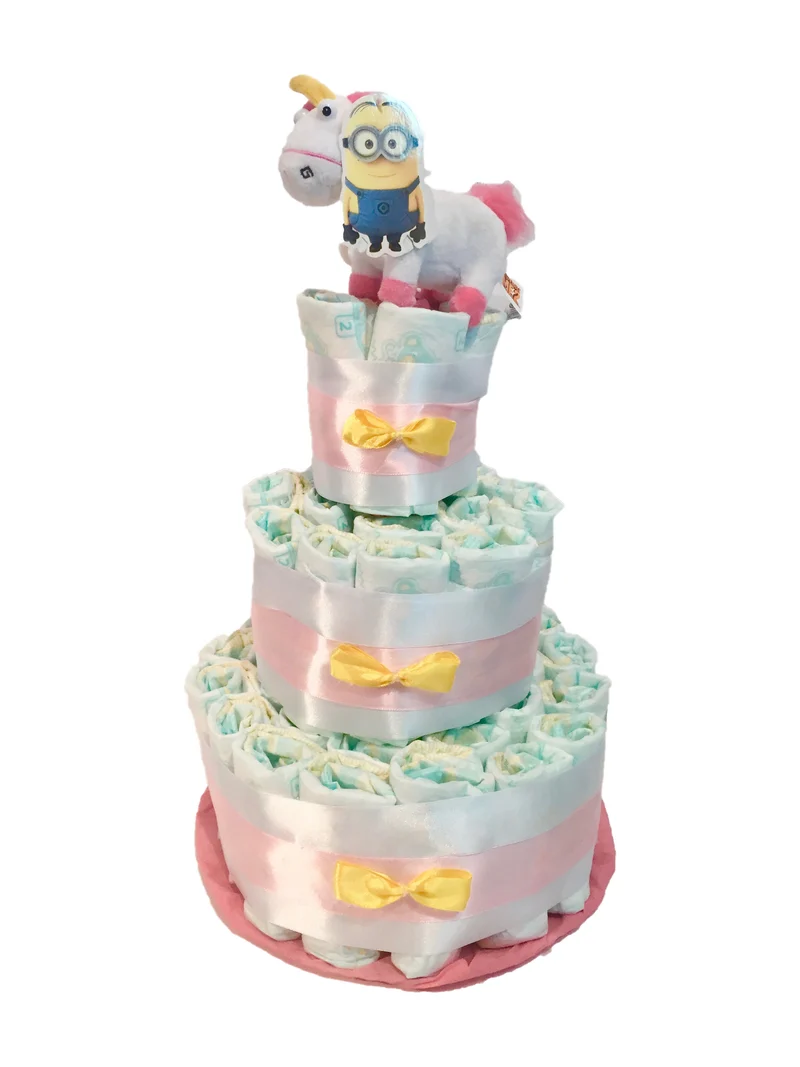 Tarta de pañales Unicornio Agnes (Despicable me)
