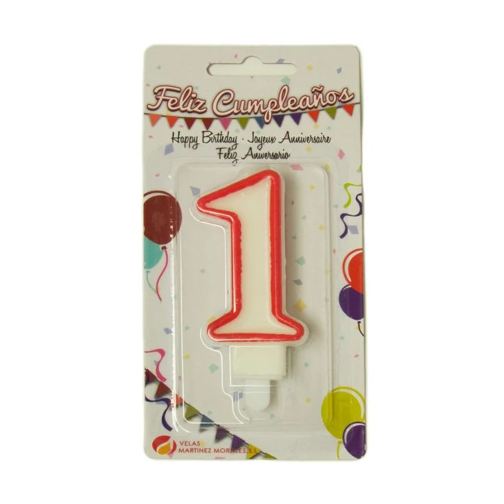 Vela blister cumpleaños nº1 Velas Martínez 1u