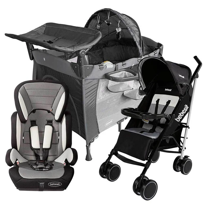 combo coche new kronos negro cuna corral traveller negro silla de auto suzuka gris