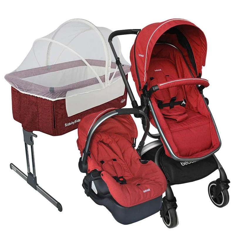 combo travel system 360 grados rojo cuna side by side rojo