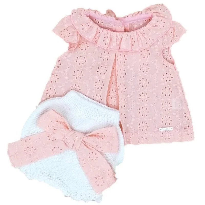 Conjunto bebé Ranita rosa con lazo